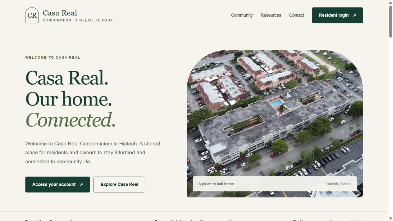 Casa Real Condominium website preview