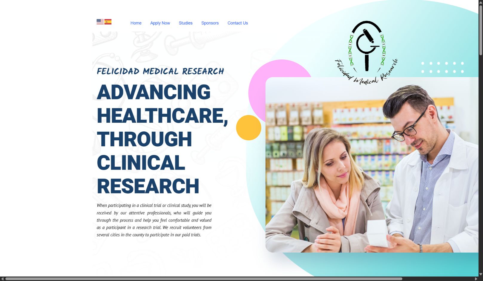 Felicidad Medical Research website preview