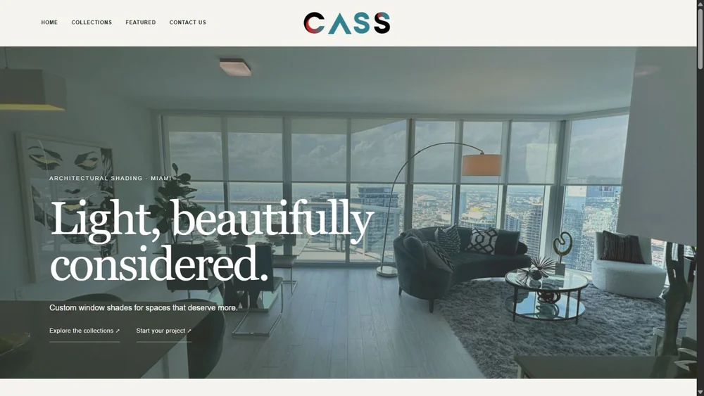 Current website preview of CASS · Cover All Shades Systems